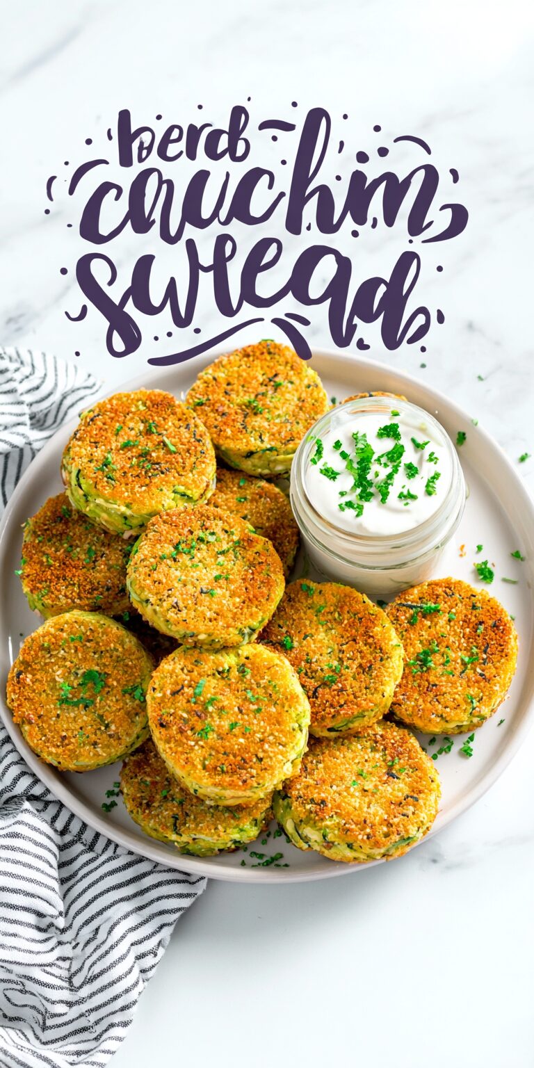 Crispy Zucchini Cakes with Creamy Herb Sour Cream Spread