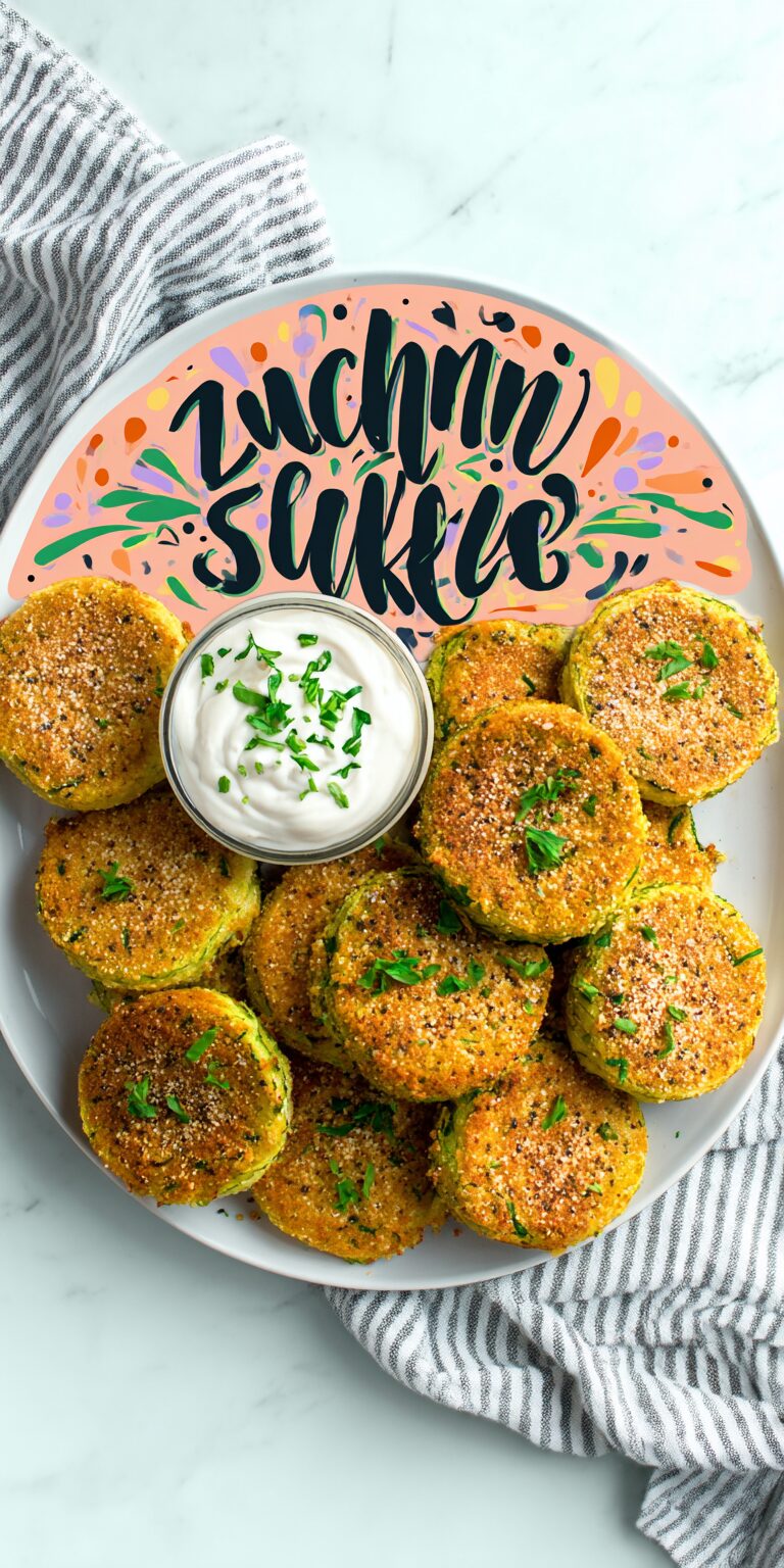 Crispy Zucchini Cakes with Creamy Herb Sour Cream Spread