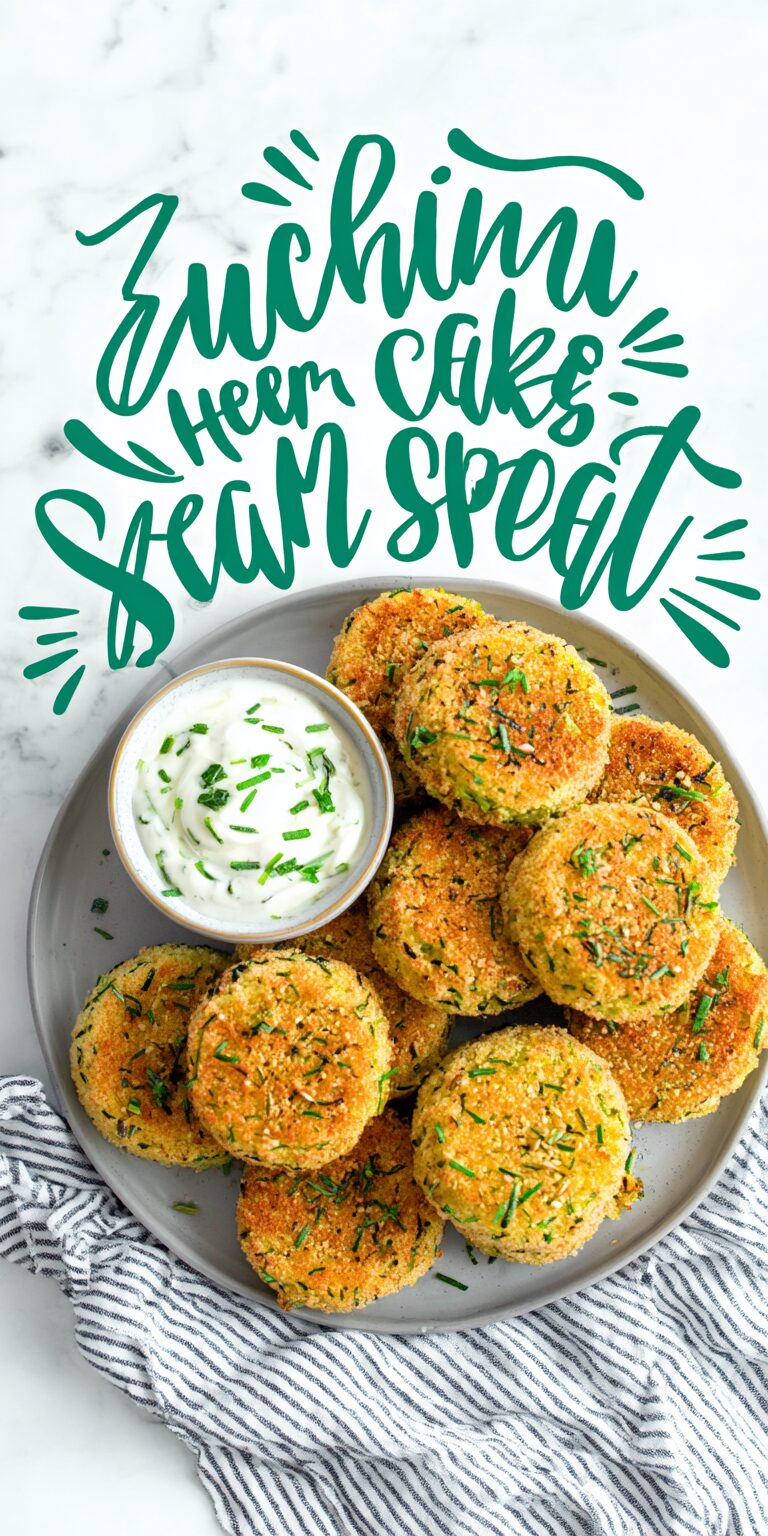 Crispy Zucchini Cakes with Creamy Herb Sour Cream Spread