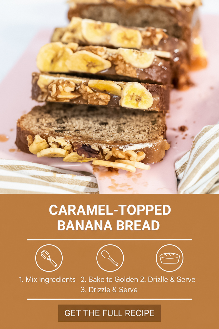 Rich and Moist Banana Bread with Buttery Caramel Topping