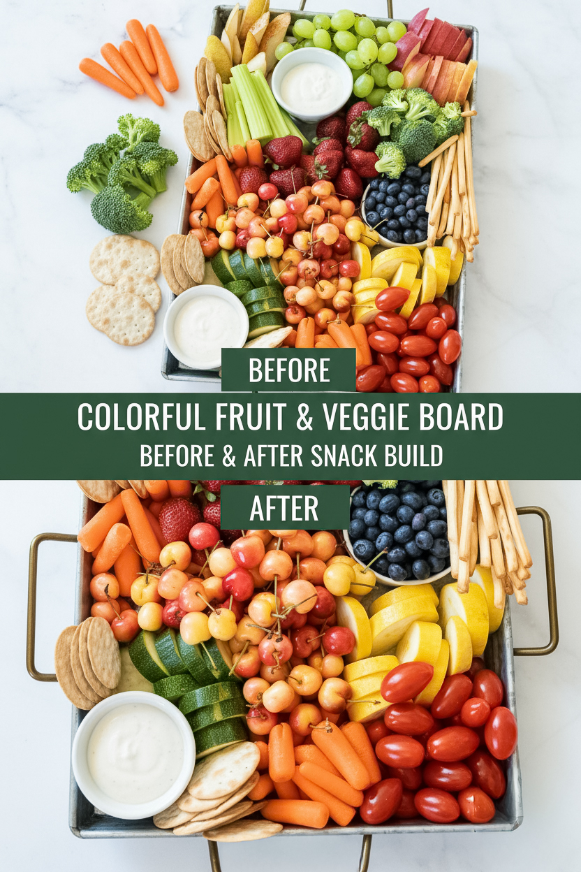 Easy and Colorful Fruit and Veggie Board for Entertaining