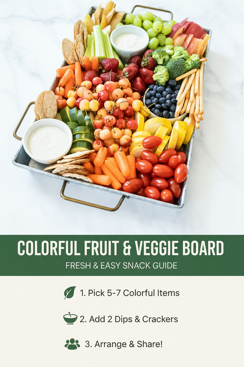 Easy and Colorful Fruit and Veggie Board for Entertaining