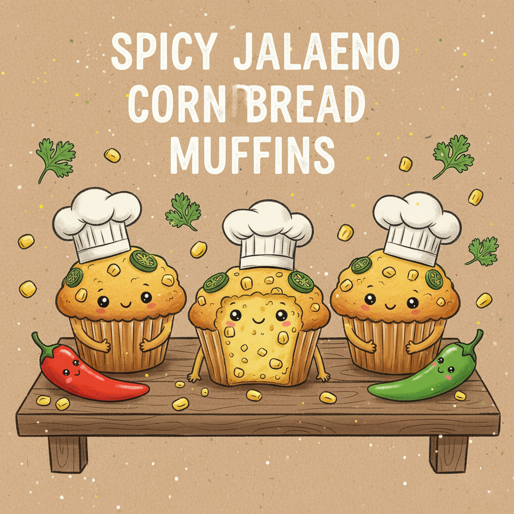 Spicy Jalapeño Cornbread Muffins with Fresh Jalapeños and No Cheese