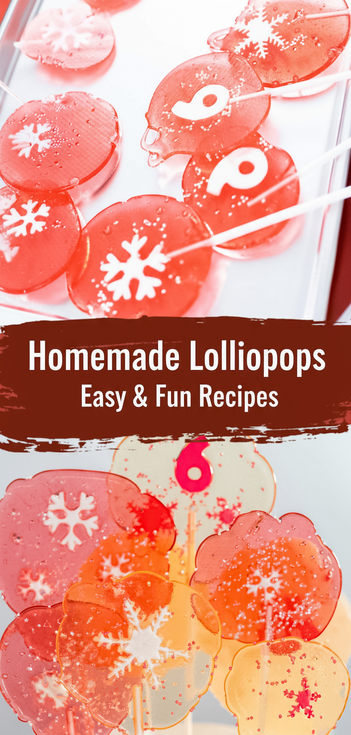 Making homemade lollipops is easier than you think! I use a simple sugar syrup, add flavor and color, then pour the hot candy into fun silicone molds with lollipop sticks. Once cooled, these clear, glossy lollipops make perfect party treats or edible gifts for any occasion! Great for customizing with sprinkles, edible glitter, or dried fruit. #homemadelollipops #hardcandy #ediblegifts #DIYlollipops #candyrecipe