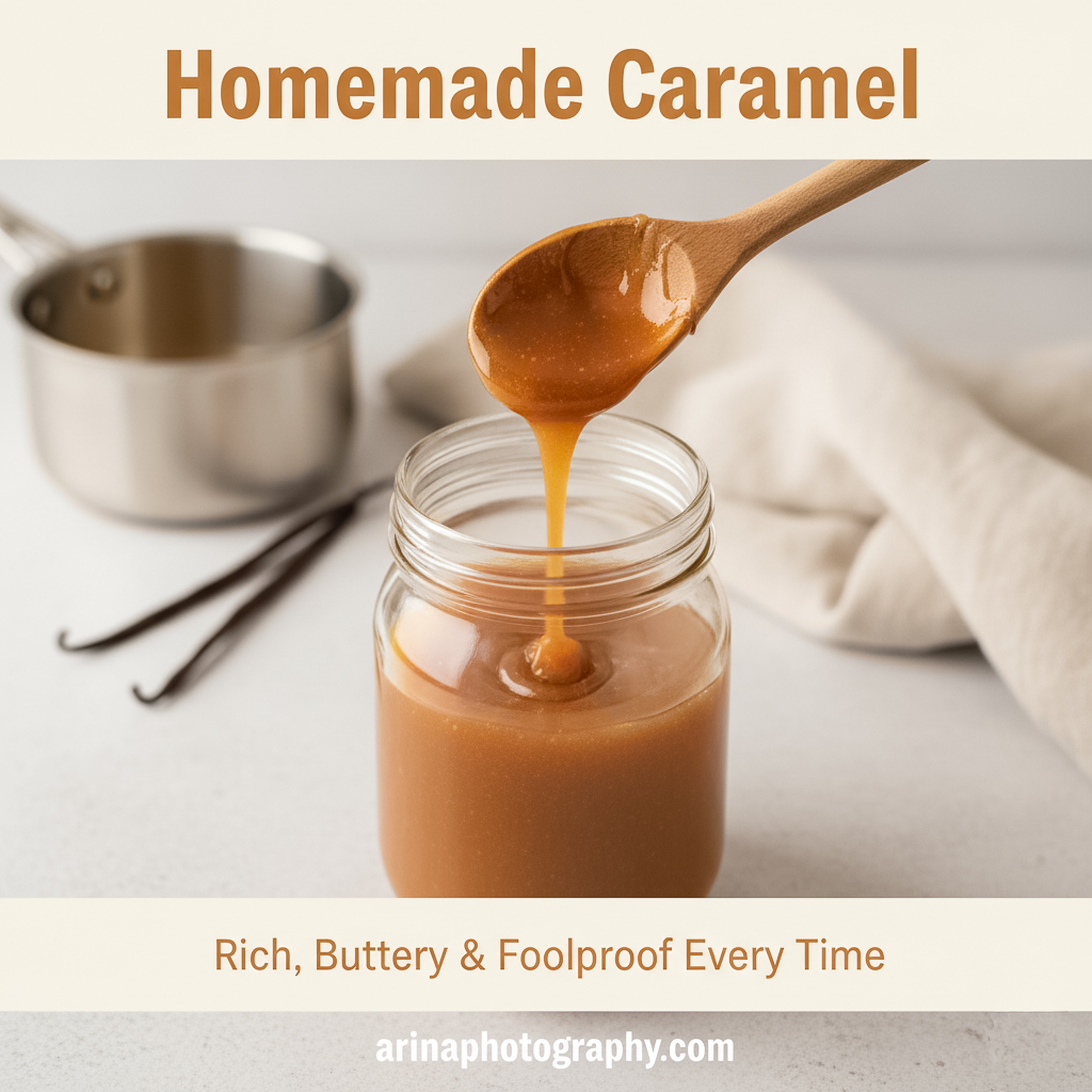 Homemade Caramel Sauce Made from Scratch on the Stovetop