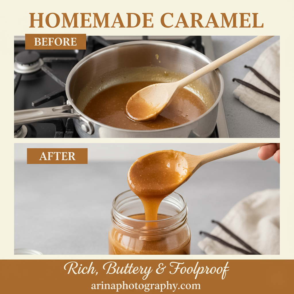 Homemade Caramel Sauce Made from Scratch on the Stovetop