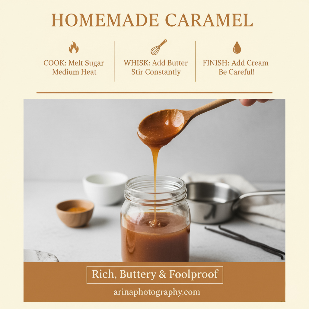 Homemade Caramel Sauce Made from Scratch on the Stovetop