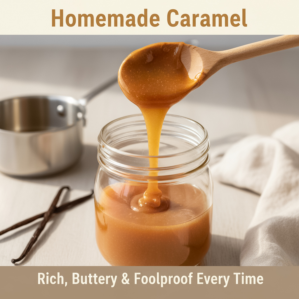 Homemade Caramel Sauce Made from Scratch on the Stovetop