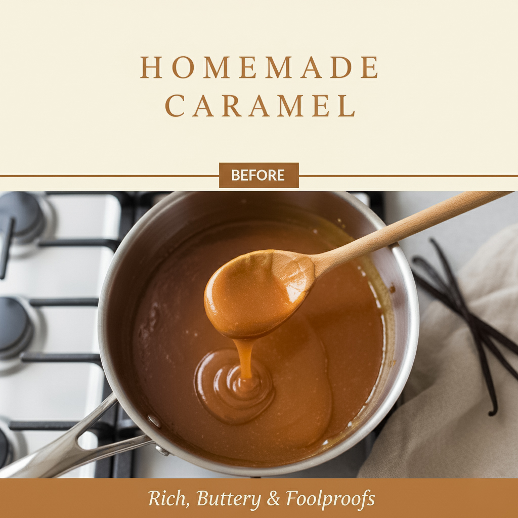 Homemade Caramel Sauce Made from Scratch on the Stovetop